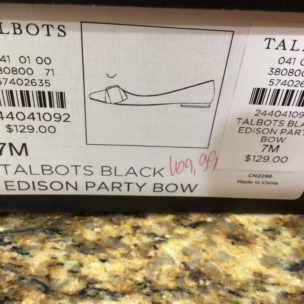 Talbots black Edison Party Box flats. Size 7M very gently worn - Picture 7 of 8